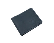 Load image into Gallery viewer, Black leather wallet on a white background